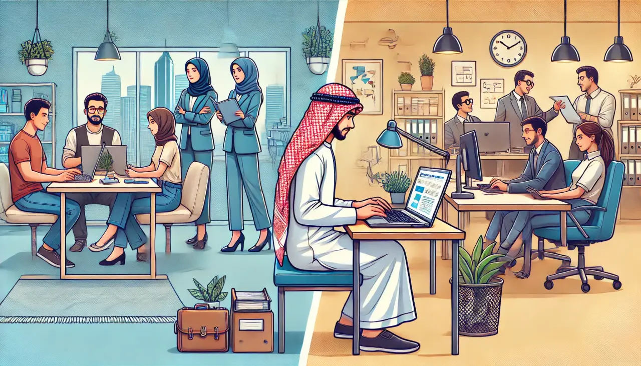 ما الفرق بين العمل عن بُعد والعمل من المكتب؟